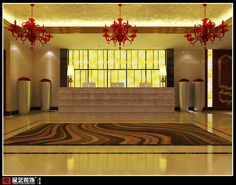 正菱酒店KTV大堂前臺(tái)造型設(shè)計(jì)效果